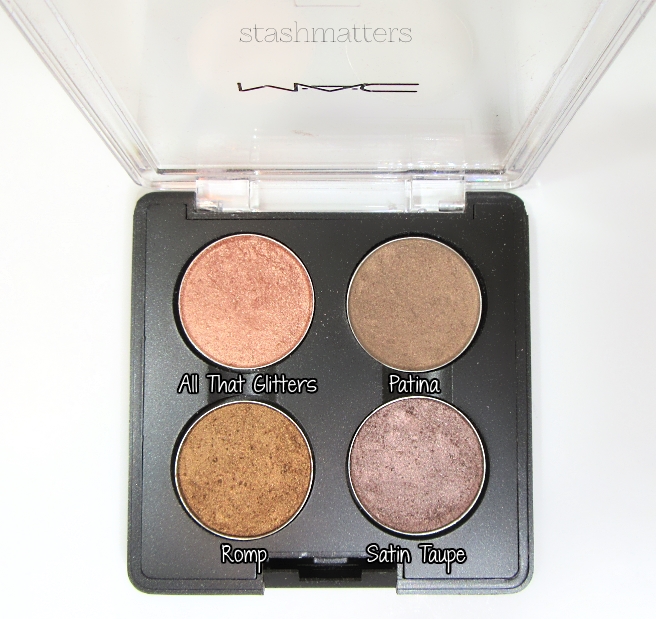 Mac Romp PP12: MAC Eye Shadows in All That Glitters, Patina, Satin Taupe, Romp ...